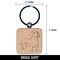 Devoted Dachshund Wiener Pet Dog Engraved Wood Square Keychain Tag Charm